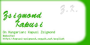 zsigmond kapusi business card